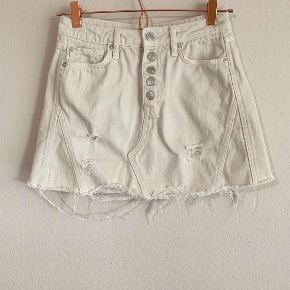 Free People | Distressed Denim Skirt - Picture 3 of 9